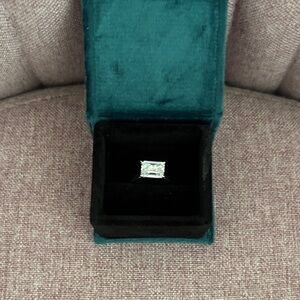 Beautiful 2 carat Emerald Cut Moissanite Ring-Set in Solid 14K